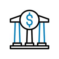 Banking icon duocolor blue black business symbol illustration. vector