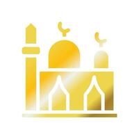 Mosque icon solid gradient golden colour ramadan symbol illustration perfect. vector