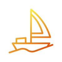 Boat icon gradient yellow orange summer beach symbol illustration vector