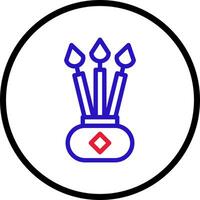 Candle icon line rounded red blue colour chinese new year symbol perfect. vector
