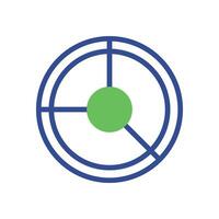 Chart icon duotone green blue business symbol illustration. vector