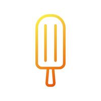 Ice cream icon gradient yellow orange summer beach symbol illustration vector