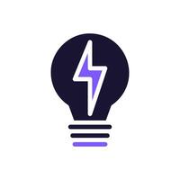 Lamp idea icon solid purple black business symbol illustration. vector