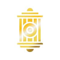 Lantern icon solid gradient golden colour ramadan symbol illustration perfect. vector