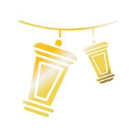 Decoration icon solid gradient golden colour ramadan symbol illustration perfect. vector