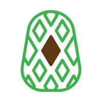 Egg icon duotone green brown colour easter symbol illustration. vector