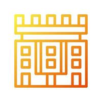 castillo icono degradado amarillo naranja verano playa símbolo ilustración vector