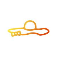 Hat icon gradient yellow orange summer beach symbol illustration vector