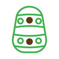 Egg icon duotone green brown colour easter symbol illustration. vector