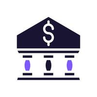 Banking icon solid purple black business symbol illustration. vector