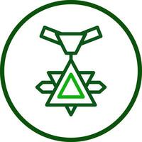 medalla icono línea redondeado verde color militar símbolo Perfecto. vector
