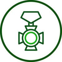 Medal icon line rounded green colour military symbol perfect. vector