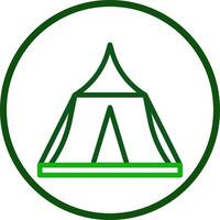 Tent icon line rounded green colour military symbol perfect. vector