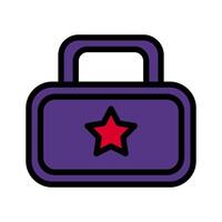 Backpack icon colored outline red purple colour military symbol perfect. vector