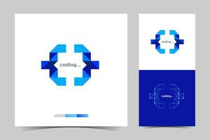 a set of business cards with the logo for coding vector