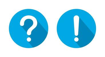 Question mark and exclamation point icon vector in blue circle