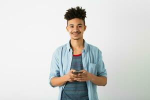 young handsome black man, african american youth photo