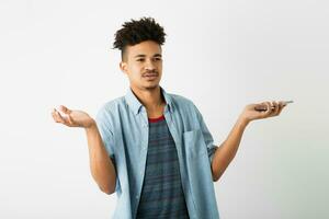 young handsome black man, african american youth photo