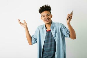 young handsome black man, african american youth photo