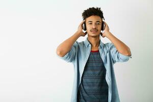 young handsome black man, african american youth photo