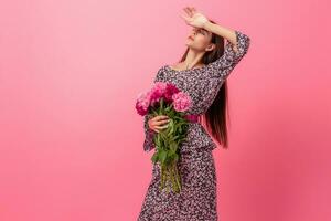 woman style on pink background photo