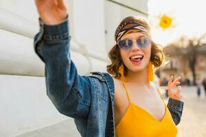 woman in yellow dress summer street style photo