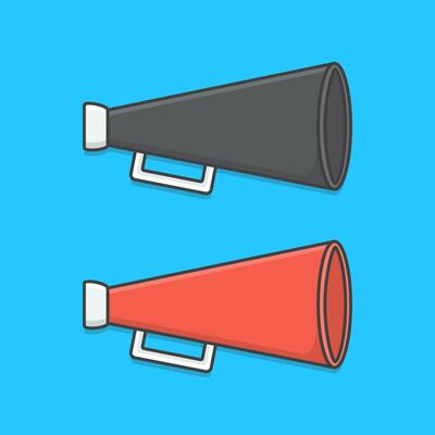Megaphone Vector Icon Illustration. Speaker Toa Megaphone Flat Icon