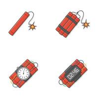 Dynamite Bomb Is Ready To Explode Vector Icon Illustration. Explosive Dynamite, Grenade, And Bomb Icon