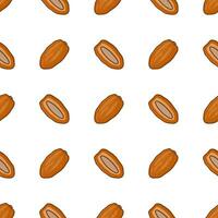 Dates Fruit Seamless Pattern On A White Background. Fresh Dates Fruit Ramadan Vector Illustration