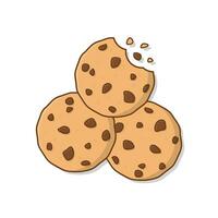 Cookies Vector Icon Illustration. Cookies Bites Flat Icon