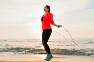 woman doing sports in morning photo