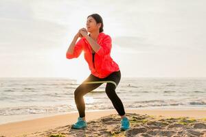 woman doing sports in morning photo