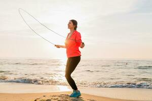 woman doing sports in morning photo