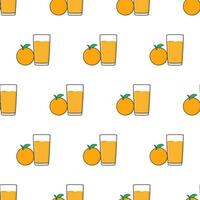 Orange Juice Seamless Pattern On A White Background. Orange Theme Vector Illustration
