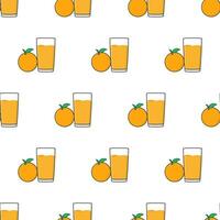 Orange Juice Seamless Pattern On A White Background. Orange Theme Vector Illustration