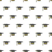 Graduation Cap Seamless Pattern On A White Background. University Academic Theme Vector Illustration
