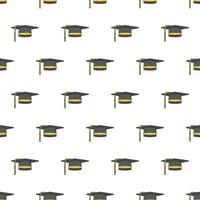 Graduation Cap Seamless Pattern On A White Background. University Academic Theme Vector Illustration