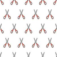 Scissors Seamless Pattern On A White Background. Scissors Theme Vector Illustration