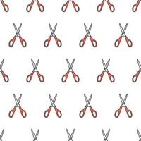 Scissors Seamless Pattern On A White Background. Scissors Theme Vector Illustration