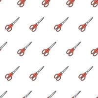 Scissors Seamless Pattern On A White Background. Scissors Icon Vector Illustration