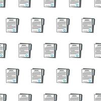 Contract Paper Seamless Pattern On A White Background. Document Theme Vector Illustration