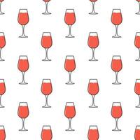 Cocktail Glasses Seamless Pattern On A White Background. Drink Theme Vector Illustration