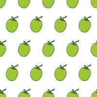 Coconuts Seamless Pattern On A White Background. Green Coconut Theme Vector Illustration