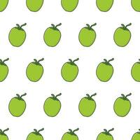 Coconuts Seamless Pattern On A White Background. Green Coconut Theme Vector Illustration