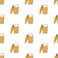Carrot Juice Seamless Pattern On A White Background. Carrot Theme Vector Illustration