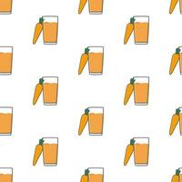 Carrot Juice Seamless Pattern On A White Background. Carrot Theme Vector Illustration