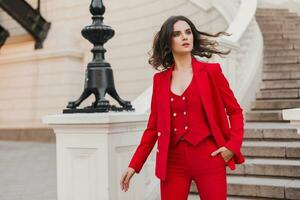 stylish woman walking in street photo