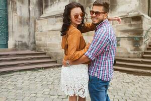 young couple in love traveling photo