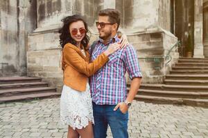 young couple in love traveling photo
