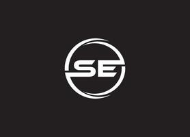 SE letter logo design and minimalist logo vector